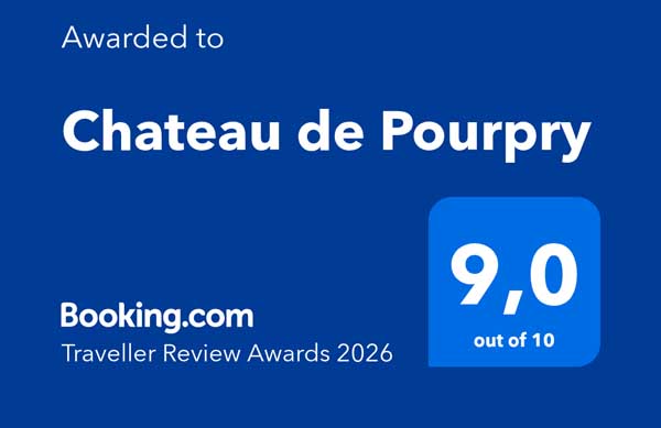 Recompense avis de voyageurs Booking.com – Château de Pourpry